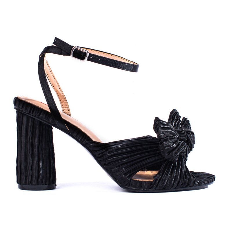 Shelovet fekete textil blokk szandál