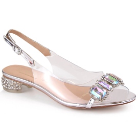 Ezüst lapos szandál cirkóniákkal S.Barski MR1037-11