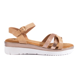 Shelovet bézs ékszandál barna Shelovet bézs ékszandál barna