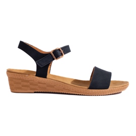 Női platformszandál fekete Shelovet