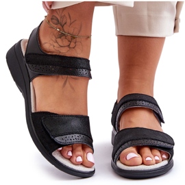 Klasszikus tépőzáras szandál S.Barski 97575 Fekete Klasszikus tépőzáras szandál S.Barski 97575 Fekete