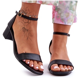 Bőr Sarkú szandál Sima Fekete Inspire Me!