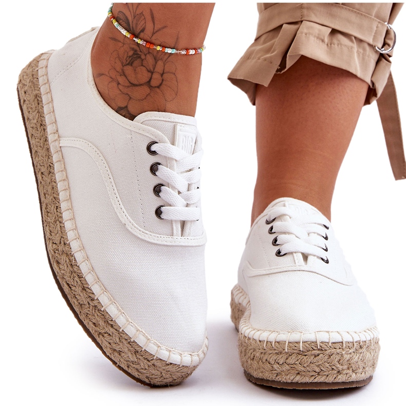 Espadrilles Big Star LL274833 Fűzős tornacipő fehér