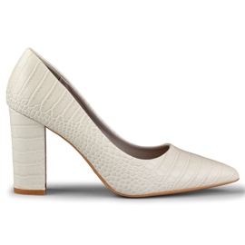 Világos szivattyúk egy eco-bőr oszlopon szürke Világos szivattyúk egy eco-bőr oszlopon szürke