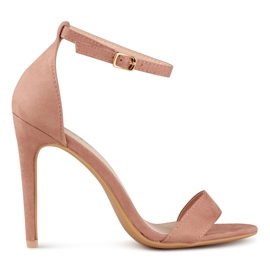 Meztelen sarkú szandál bézs