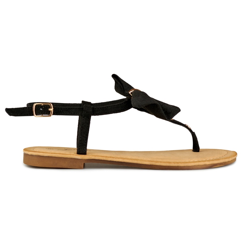 Fekete női szandál masnival