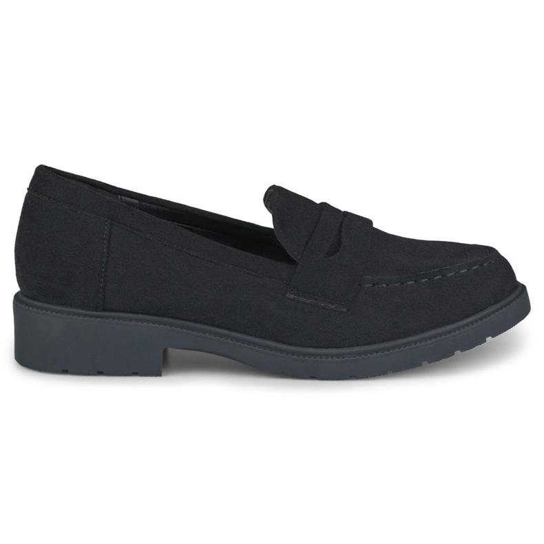 Fekete klasszikus velúr női cipő