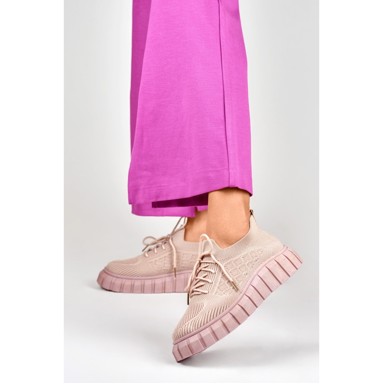 Rugalmas rózsaszín női sportcipő