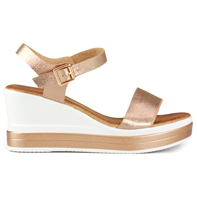 Kényelmes női ékszandál aranysárga Kényelmes női ékszandál aranysárga