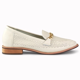 Női áttört cipő természetes bőrből bézs