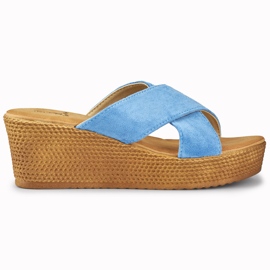 Női papucs farmernadrággal kék Női papucs farmernadrággal kék