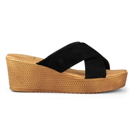 Női fekete ékpapucs Női fekete ékpapucs