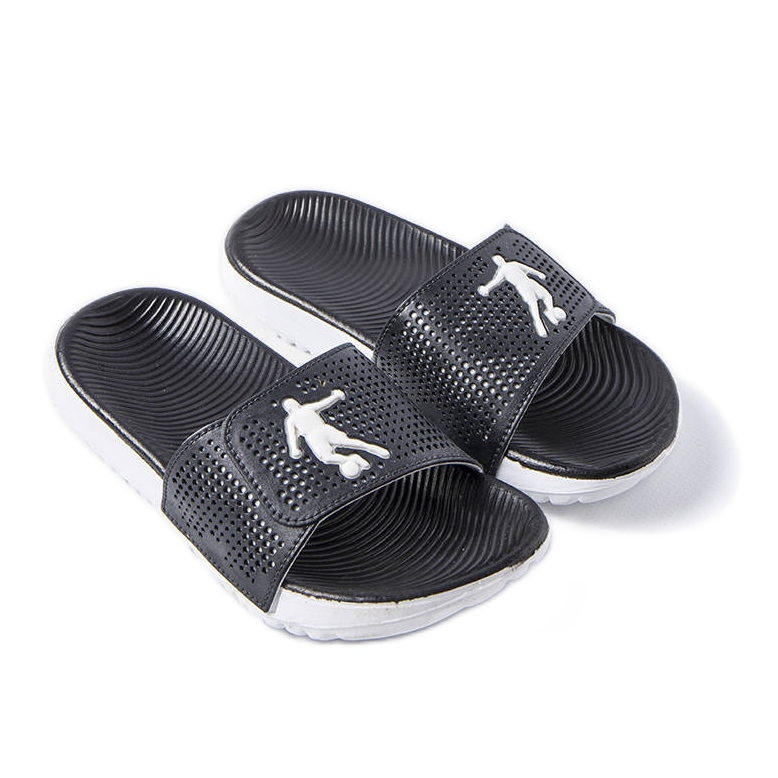 Fekete-fehér gumipapucs Athénból