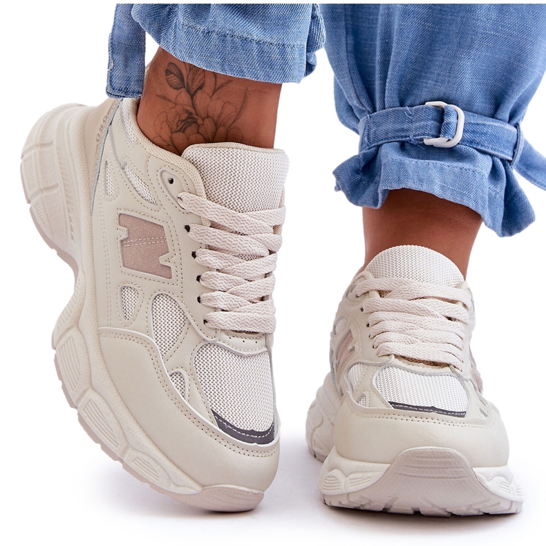 FG2 Divatos női hálós sportcipők bézs színű Velence