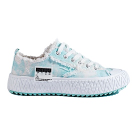 Cipők vastag kék Shelovet platformon