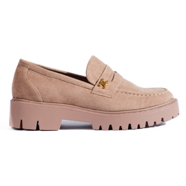 Klasszikus sötét bézs velúr női cipő a Shelovet márkától