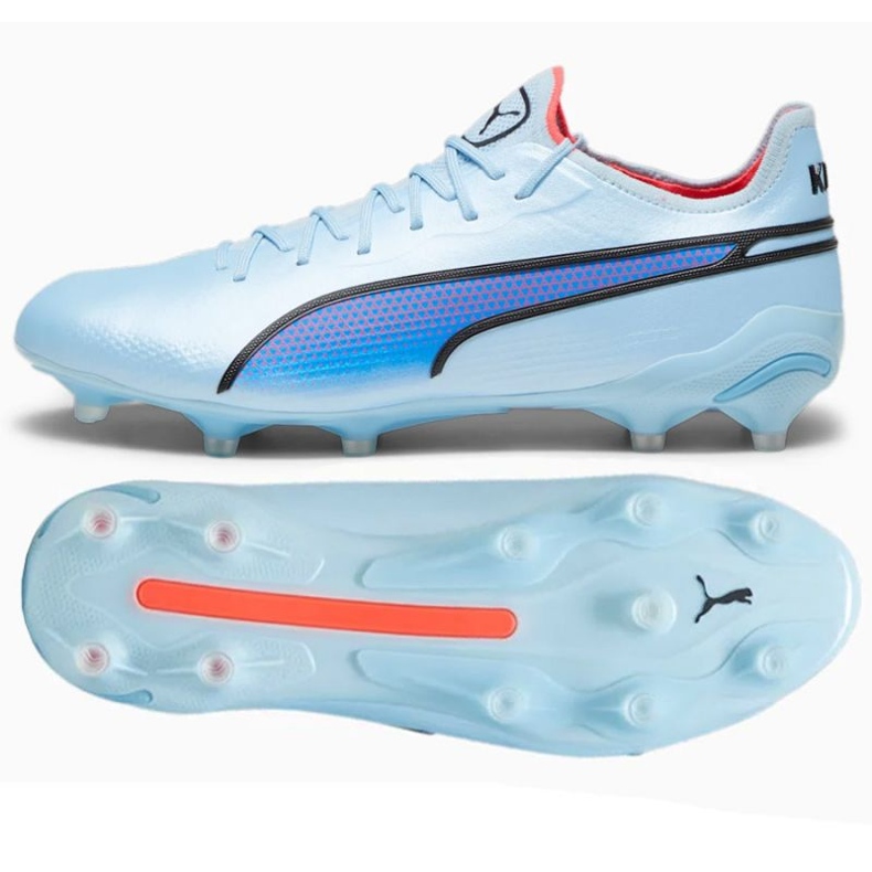 Puma King Ultimate FG/AG M 107563-02 futballcipő ezüst a szürke árnyalatai