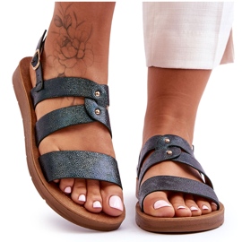 PG1 Női fényes szandál sötétzöld Catalia