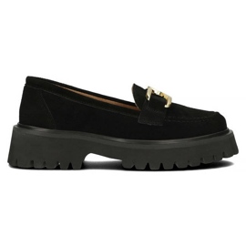 Filippo DP4916 bőr velúr cipők az emelvényen fekete Filippo DP4916 bőr velúr cipők az emelvényen fekete