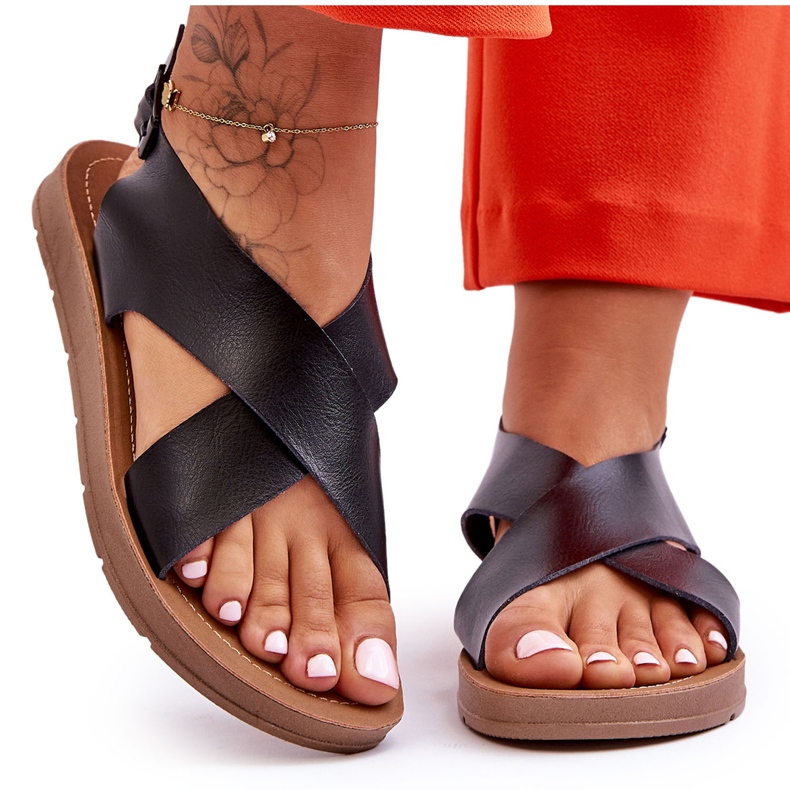 PG1 Könnyű klasszikus női szandál fekete Lenny