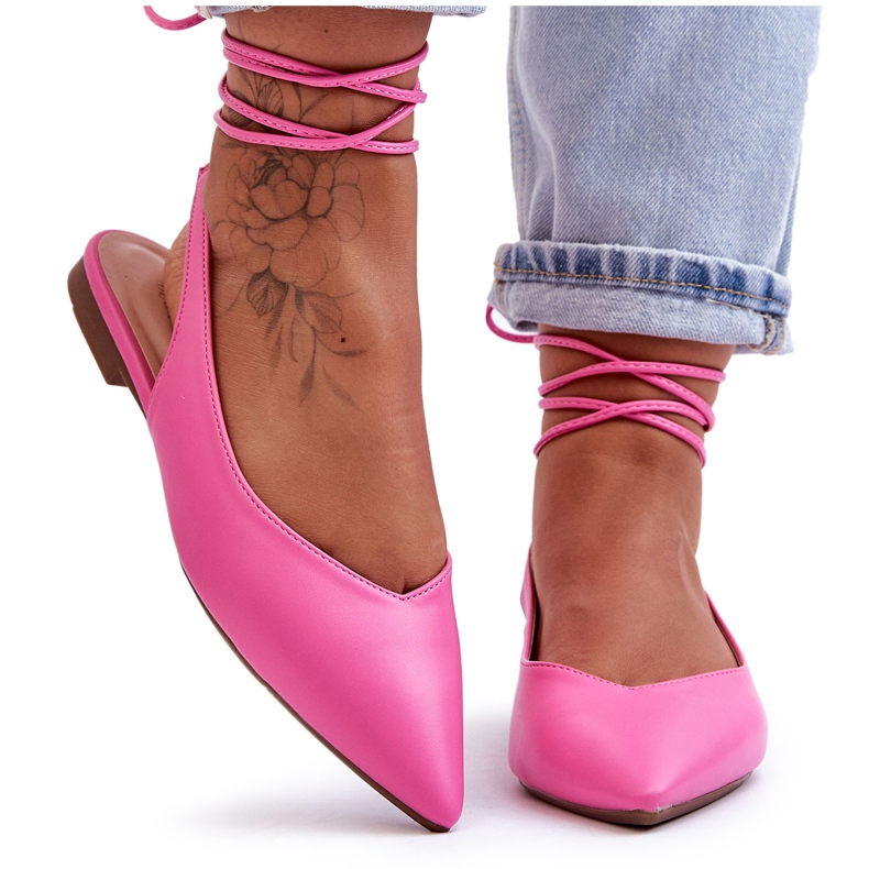 PG1 Női nyakkendős balerinák, rózsaszín Lilly Ann