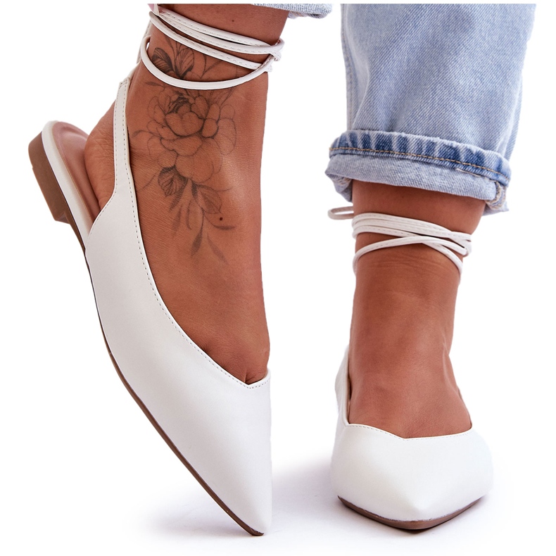 PG1 Női fűzős balerina fehér Lilly Ann