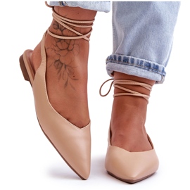 PG1 Női fűzős meztelen Lilly Ann balett lakások bézs