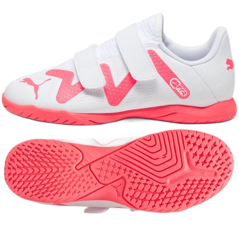 Puma Future Play It V Jr 107395-01 futballcipő fehér fehér Puma Future Play It V Jr 107395-01 futballcipő fehér fehér
