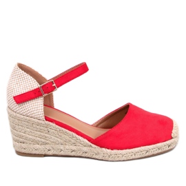 Platten Red ékes espadrillák piros