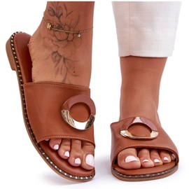 Női barna Sherry díszítésű papucs Női barna Sherry díszítésű papucs