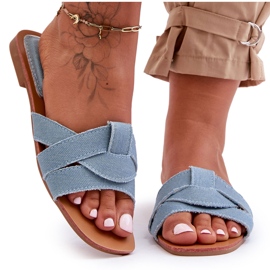 Női szövet papucs világoskék Aversa Női szövet papucs világoskék Aversa