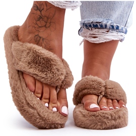 Női Szőrme Papucs Papucs Barna Elma