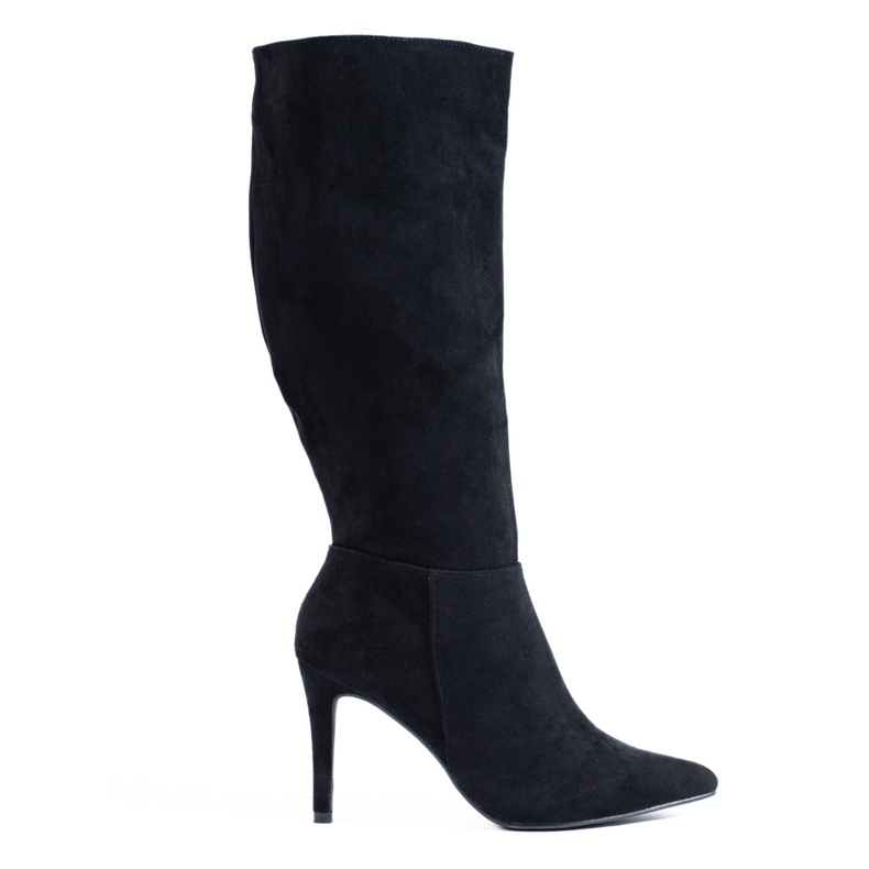 Fekete velúr sarkú csizma a Shelovet márkától