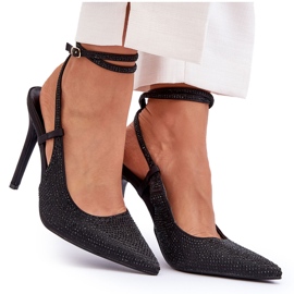 Klasszikus, cirkóniával díszített tűk, fekete Guda