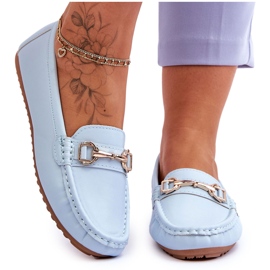 Klasszikus Bőr Loafers Világoskék Verona