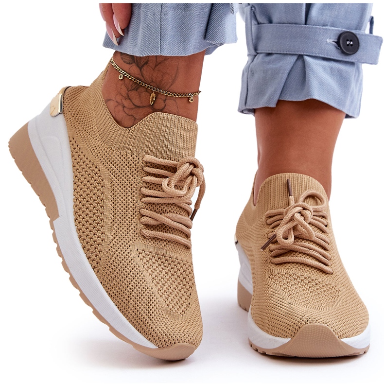 PG1 Fabric Slip-On Sportcipő Bézs Visconti Wedge