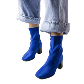 Inna Laforgen kék szatén bokacsizma