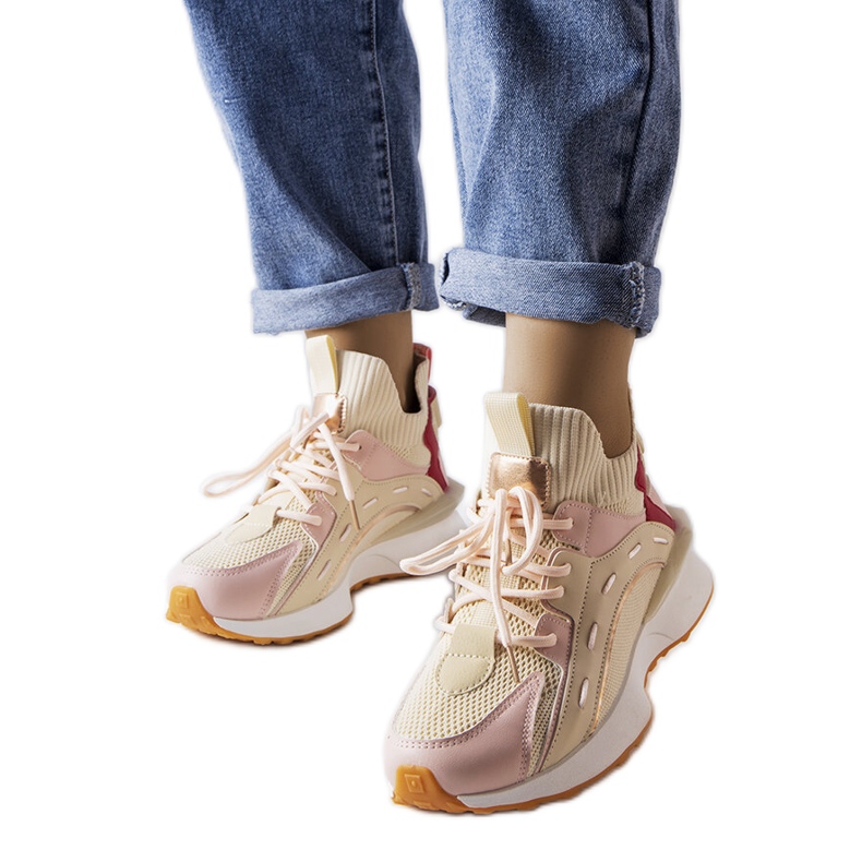 Inna Bézs és rózsaszín szövet tornacipő a Begins-től