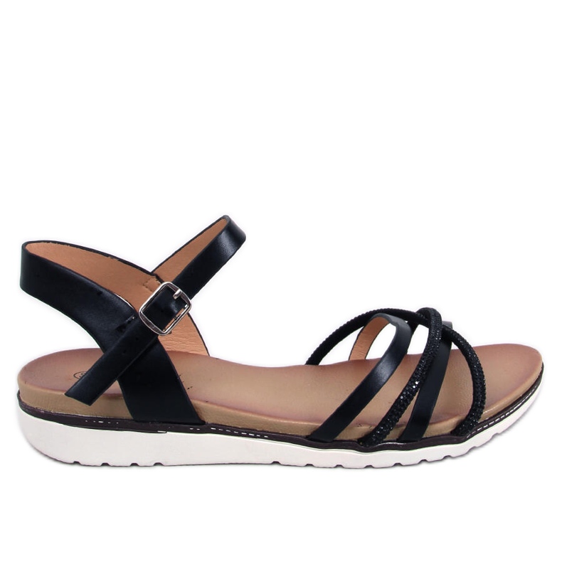 Marty Black cirkónia szandál fekete