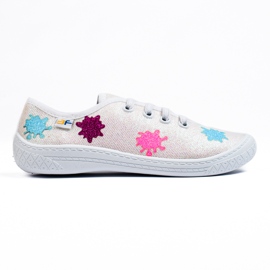 SHELOVET 3F felbújós, fényes fehér gyerekcipő sokszínű