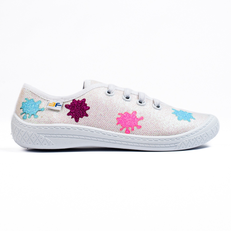 SHELOVET 3F felbújós, fényes fehér gyerekcipő sokszínű