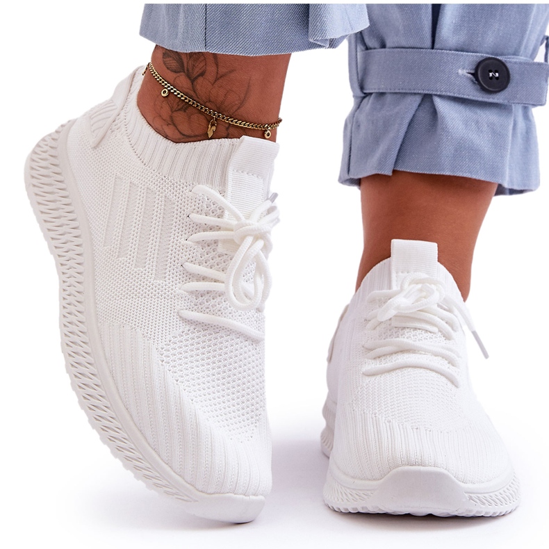 PG1 Női felbújós textil tornacipő Fehér Zauna