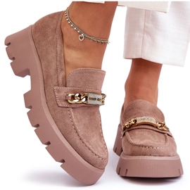 PS1 Klasszikus szarvasbőr cipők vaskos platformon, barna fogj meg!