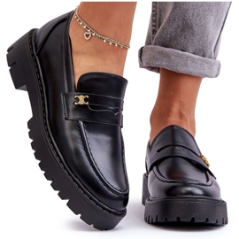 PS1 Bőr mokaszin fekete Esperta díszítéssel