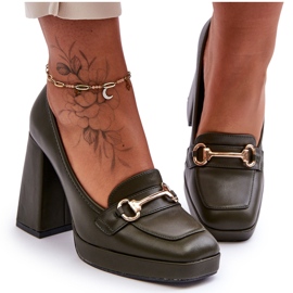 Divatos Green Rouse bőrpumpák zöld