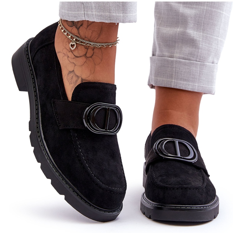 PG1 Velúr Platform Loafers Black Jarren fekete