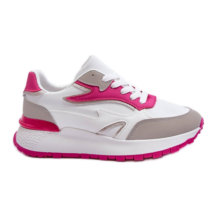 PG1 Női Platform sportcipők, fehér és rózsaszín Henley