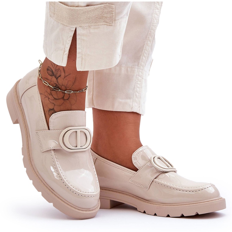 PG1 Lakkozott Platform Loafers Beige Jarren bézs