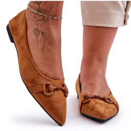 PG1 Velúr balerinák barna Noldaia díszítéssel