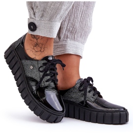 Lemar Bőr Platform Cipők Fekete Hypnosis